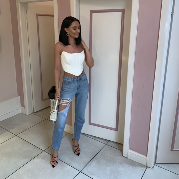 House of CB Juana White Shaped Top Boned Corset - Picture 5 of 15